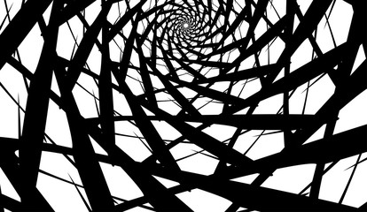 Vector spiral on white background. Hypnosis effect, abstract pattern