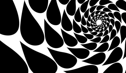 Vector spiral on white background. Floral pattern, symmetry