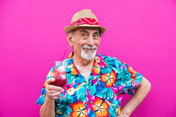 Eccentric senior man portrait