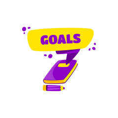 Book for goals and self-accomplishment. Pencil lying next to the book, will you write?