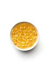 Omega 3 gel capsules.