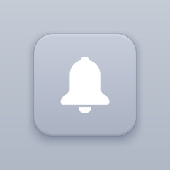 Bell, gray vector button with white icon