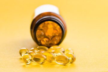 Omega 3 gel capsules.