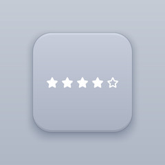 Rating, star button, best vector