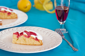 A slice of apple pie with Alchermes.