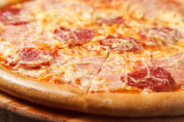 Sliced Pizza Close Up