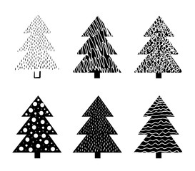 Christmas tree Hand drawn. Doodles and sketches