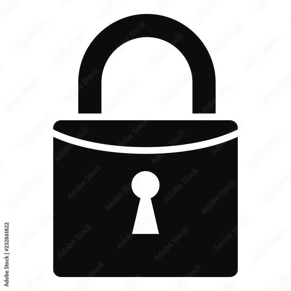 Poster padlock icon. simple illustration of padlock vector icon for web design isolated on white background