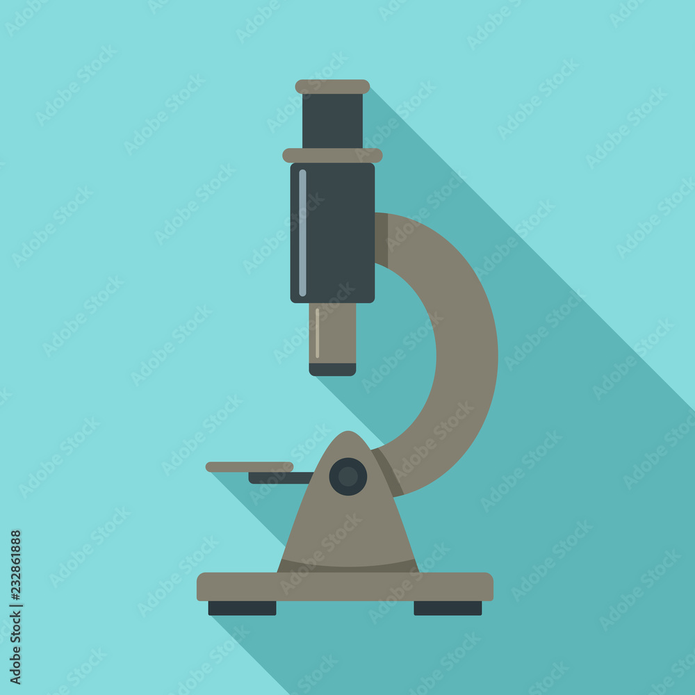 Poster modern microscope icon. flat illustration of modern microscope vector icon for web design