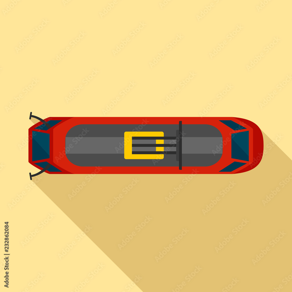 Poster top view tram icon. flat illustration of top view tram vector icon for web design