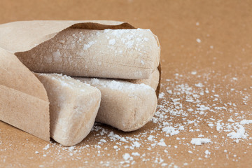 Traditional Colombian sweet called white cow leg jelly in spanish gelatina de pata de vaca