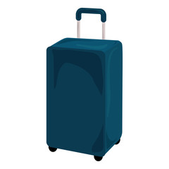 Blue travel bag icon. Cartoon of blue travel bag vector icon for web design isolated on white background