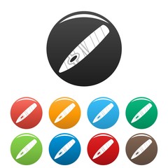 Havana icons set 9 color vector isolated on white for any design