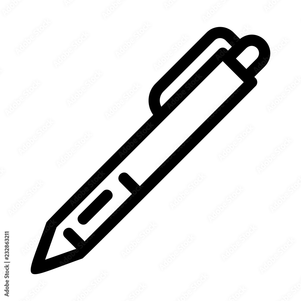 Poster pen icon. outline pen vector icon for web design isolated on white background