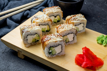 The dragon roll with eel