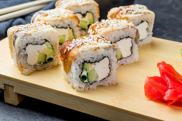The dragon roll with eel