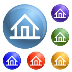 House icons set vector 6 color isolated on white background