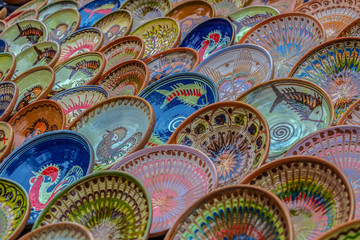Background with Romanian traditional ceramic