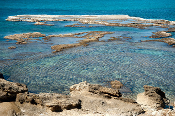 View of the Mediterranean Sea. Caesarea Israel.