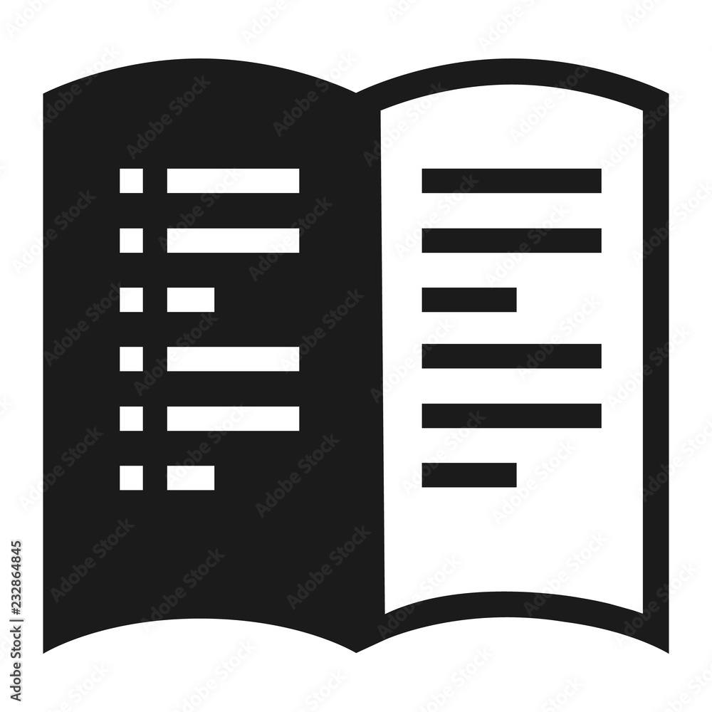 Aufkleber open book icon. simple illustration of open book vector icon for web design isolated on white backgr
