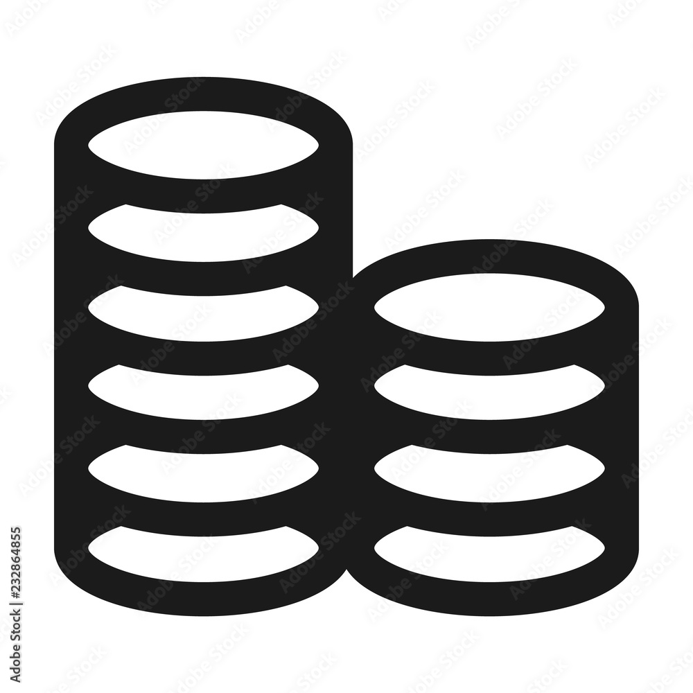 Poster coin stack icon. simple illustration of coin stack vector icon for web design isolated on white back