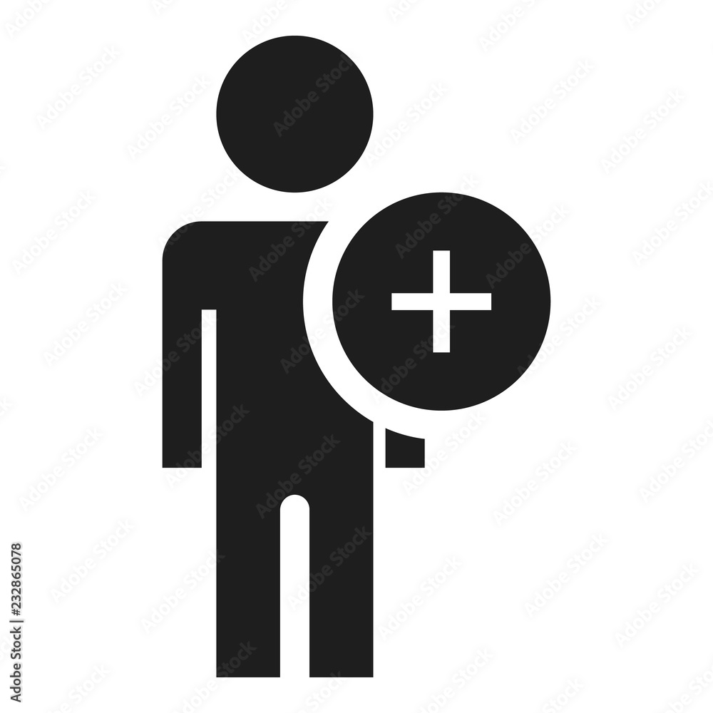 Poster add friend icon. simple illustration of add friend vector icon for web design isolated on white back