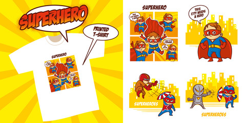 Superhero character Superheroes Set Vector illustration design