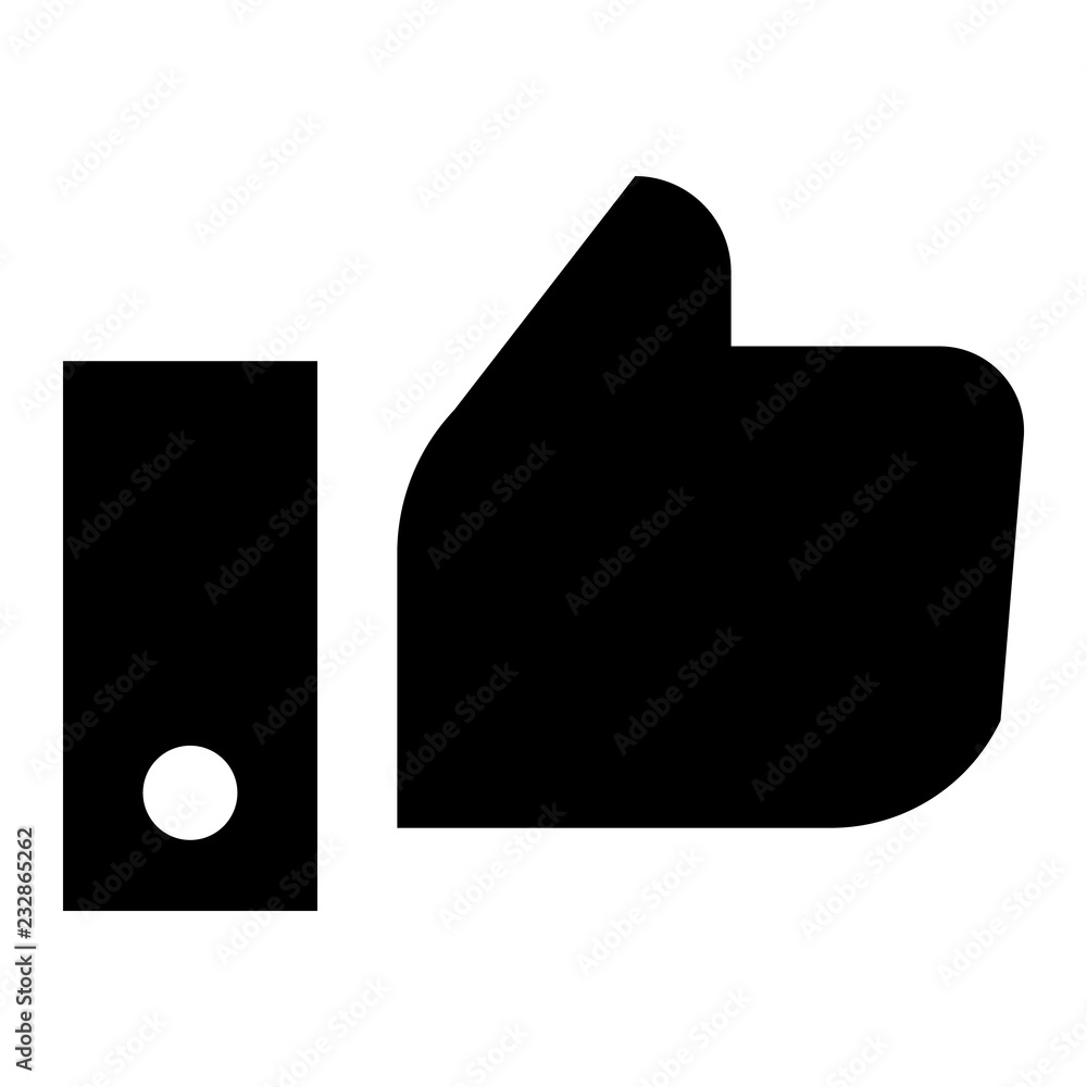 Poster thumb up icon. simple illustration of thumb up vector icon for web design isolated on white backgrou