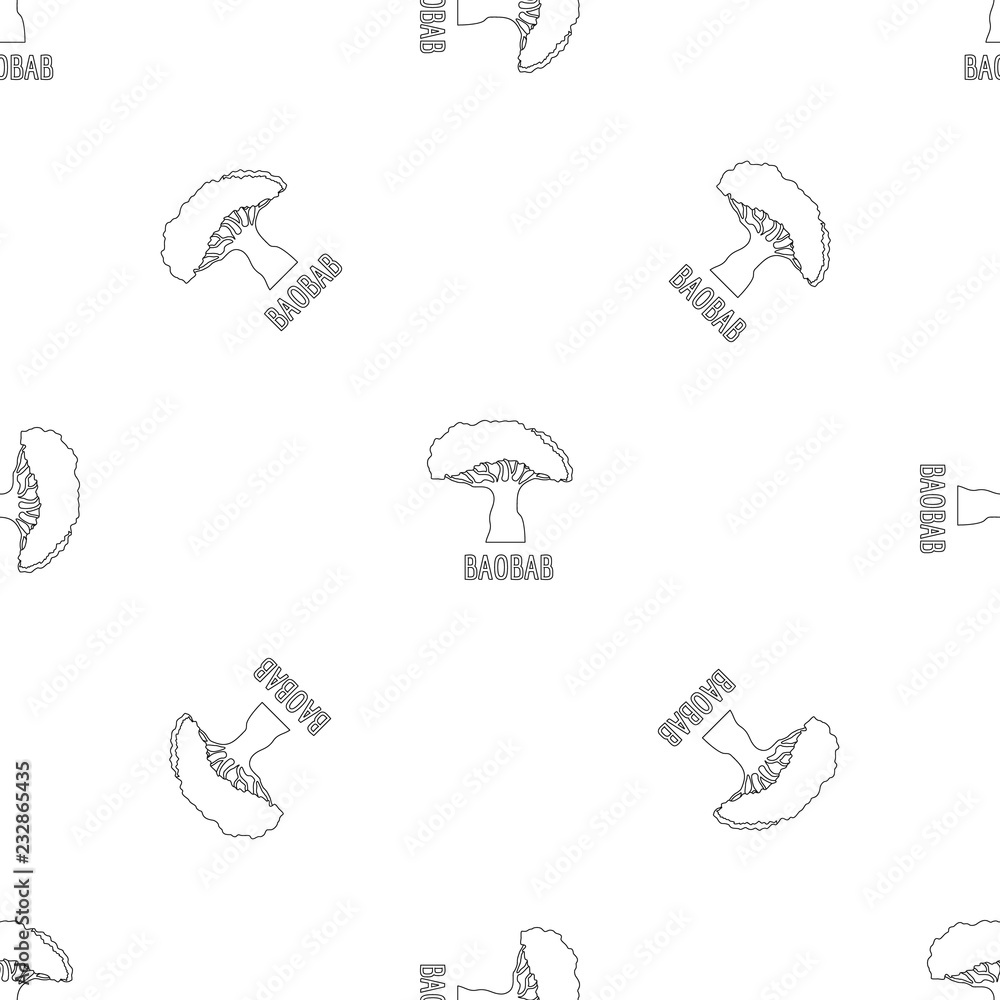 Poster baobab pattern seamless vector repeat geometric for any web design