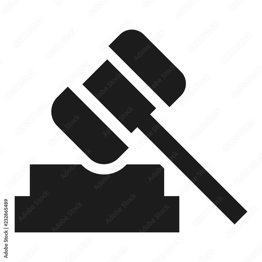 Poster judge hammer icon. simple illustration of judge hammer vector icon for web design isolated on white 