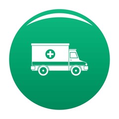 Ambulance icon. Simple illustration of ambulance vector icon for any design green
