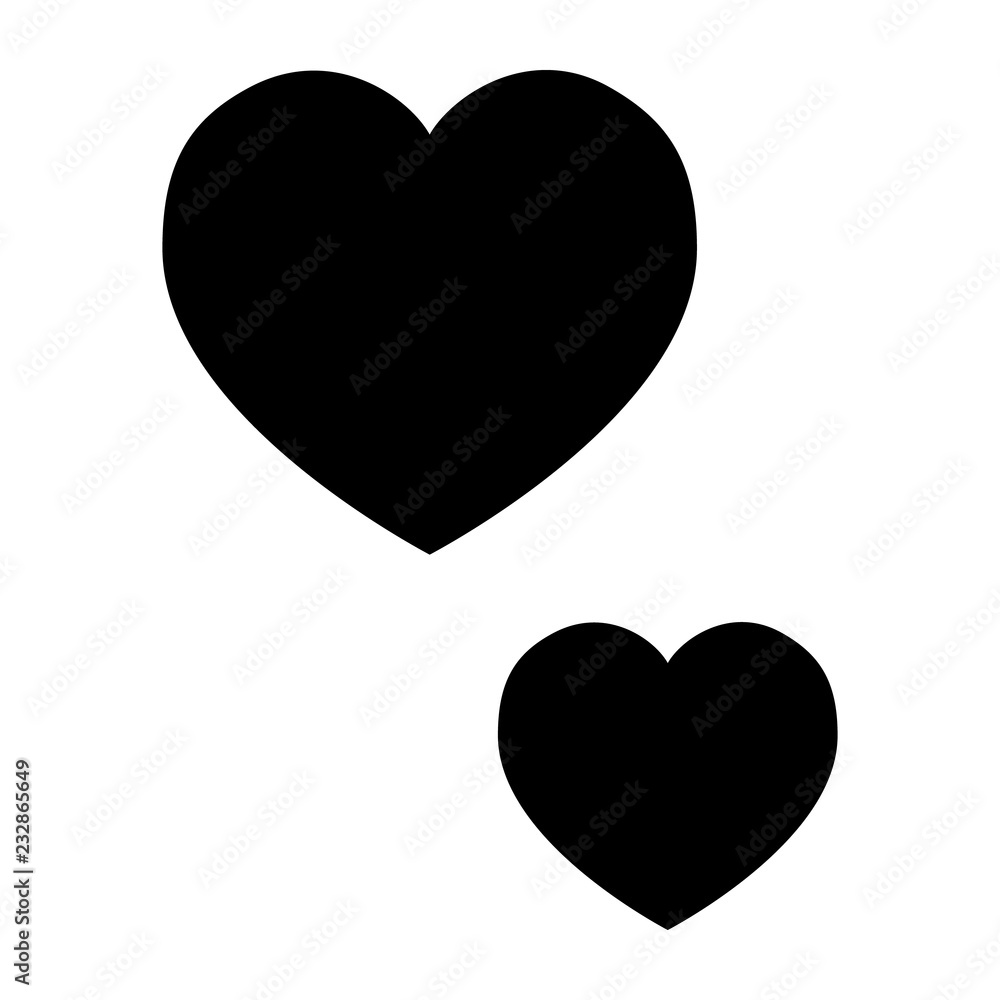 Aufkleber heart shape icon. simple illustration of heart shape vector icon for web design isolated on white ba