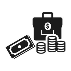 Money icon. Simple illustration of money vector icon for web design isolated on white background