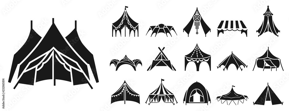 Poster canopy icon set. simple set of canopy vector icons for web design on white background