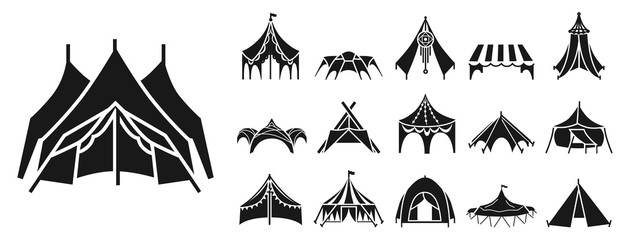 Fototapeta premium Canopy icon set. Simple set of canopy vector icons for web design on white background