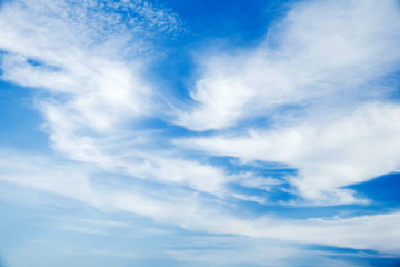 Naklejka na ściany i meble Cirrus clouds in blue sky at daytime