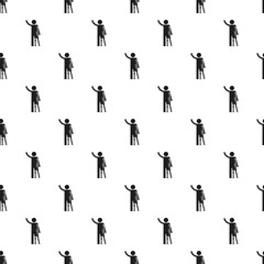 Man prosthesis hand pattern seamless vector repeat for any web design
