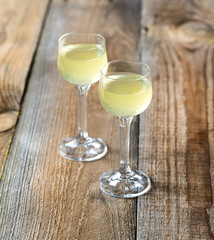 Two glasses of limoncello
