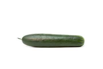 Green cucumber isolated on white background.