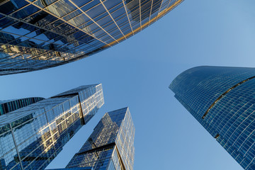 Fototapeta na wymiar Skyscrapers in a financial district.