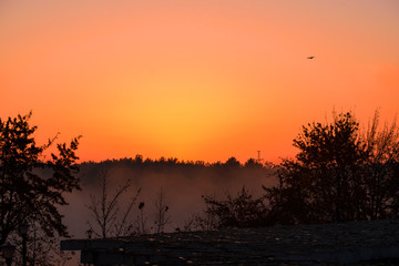Beautiful autumn sunrise. Sunrise. Autumn sunrise Early morning beautiful autumn.