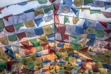 Tibetan Prayer Flags in the mountains.