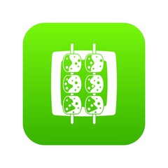 Meat shashlik icon digital green for any design isolated on white vector illustration