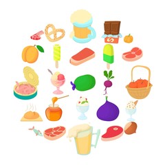 Canned food icons set. Cartoon set of 25 canned food vector icons for web isolated on white background