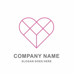 Heart Love Luxury Diamond Beauty Jewelry Fashion Accessories Business Company Stock Vector Logo Design Template