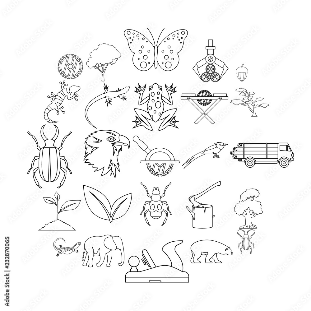 Poster ligneous icons set. outline set of 25 ligneous vector icons for web isolated on white background