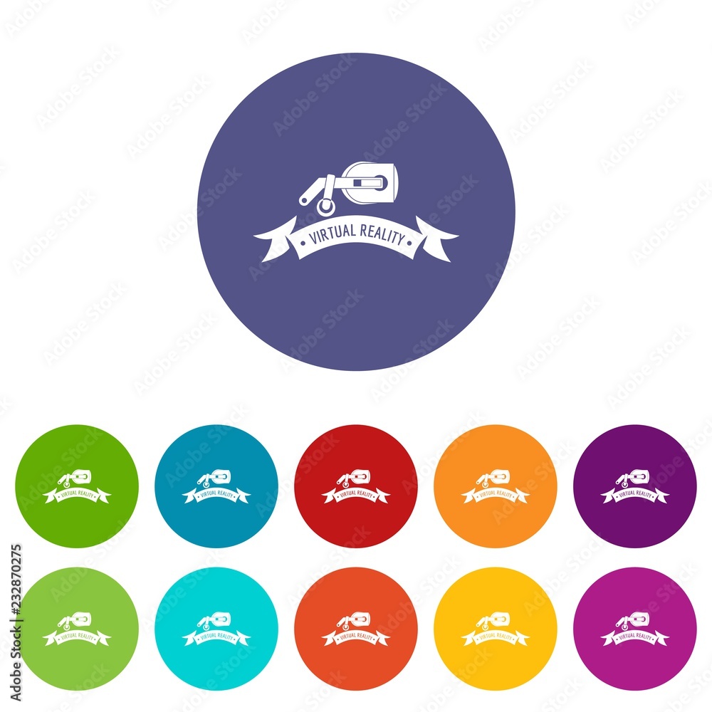Poster cyber glasses icons color set vector for any web design on white background
