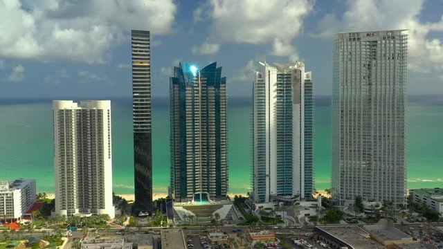 Aerial footage Jade Ocean and Jade Beach Sunny Isles Beach Florida