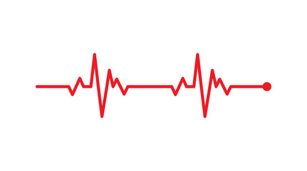 heart rhythm, Electrocardiogram, ECG - EKG signal, Heart Beat pulse line concept design isolated on white background - obrazy, fototapety, plakaty