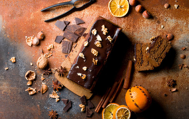 Traditional gingerbread cake.